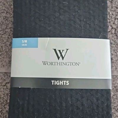 Worthington Black Tights Size S/M, Geometric Design, New